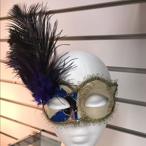 Blue n Beige Masquerade Mask